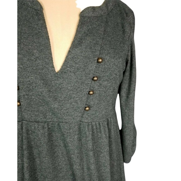 Ecote Women’s Flannel Knit Top Blouse Embellished Forest/Blue Green Size Small - Picture 2 of 3